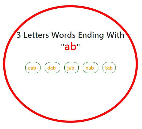 3 Letters Words end with ab