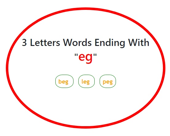 3 Letters Words end with eg