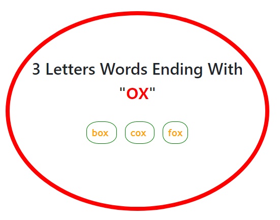 3 Letters Words end with ox