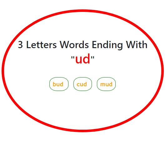 3 Letters Words end with ud